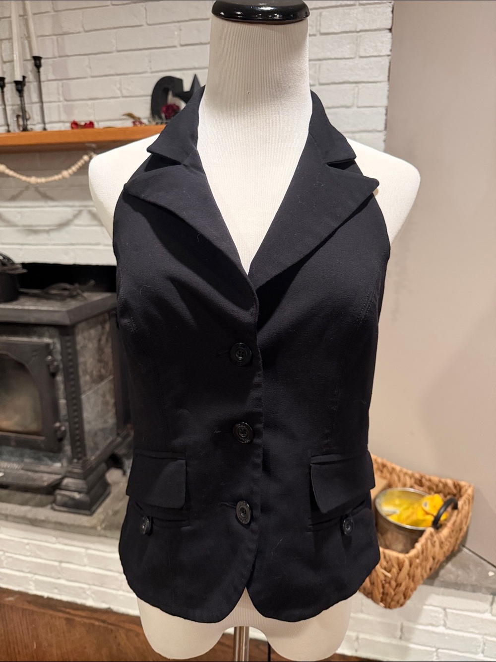 Vintage Y2K Bisou Bisou Tie Back Halter Vest | Size 8